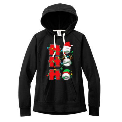 Christmas Golf Ho Ho Ho Funny Xmas Golfing Sports Golfer Funny Gift Women's Fleece Hoodie