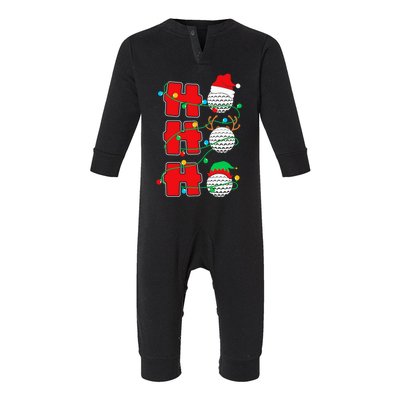 Christmas Golf Ho Ho Ho Funny Xmas Golfing Sports Golfer Gift Infant Fleece One Piece