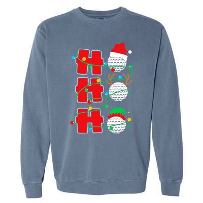 Christmas Golf Ho Ho Ho Funny Xmas Golfing Sports Golfer Gift Garment-Dyed Sweatshirt