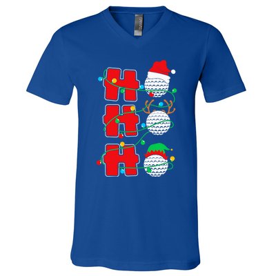 Christmas Golf Ho Ho Ho Funny Xmas Golfing Sports Golfer Gift V-Neck T-Shirt