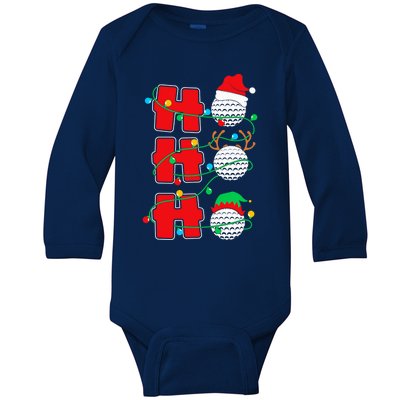 Christmas Golf Ho Ho Ho Funny Xmas Golfing Sports Golfer Gift Baby Long Sleeve Bodysuit