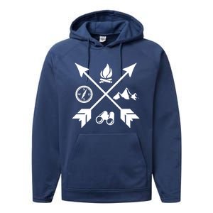 Camping Gift Happy Camper Gift Performance Fleece Hoodie