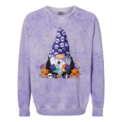 Cute Gnomes Happy Halloween Fall Candy Corn Pumpkin Colorblast Crewneck Sweatshirt