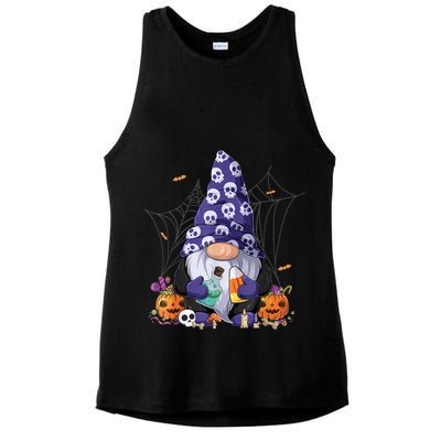 Cute Gnomes Happy Halloween Fall Candy Corn Pumpkin Ladies PosiCharge Tri-Blend Wicking Tank