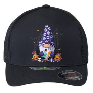 Cute Gnomes Happy Halloween Fall Candy Corn Pumpkin Flexfit Unipanel Trucker Cap