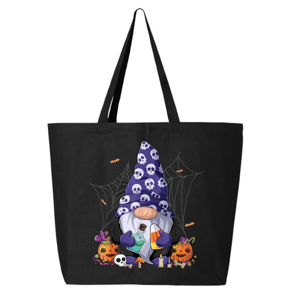 Cute Gnomes Happy Halloween Fall Candy Corn Pumpkin 25L Jumbo Tote