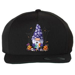 Cute Gnomes Happy Halloween Fall Candy Corn Pumpkin Wool Snapback Cap