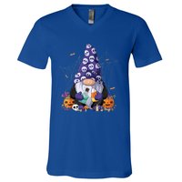 Cute Gnomes Happy Halloween Fall Candy Corn Pumpkin V-Neck T-Shirt