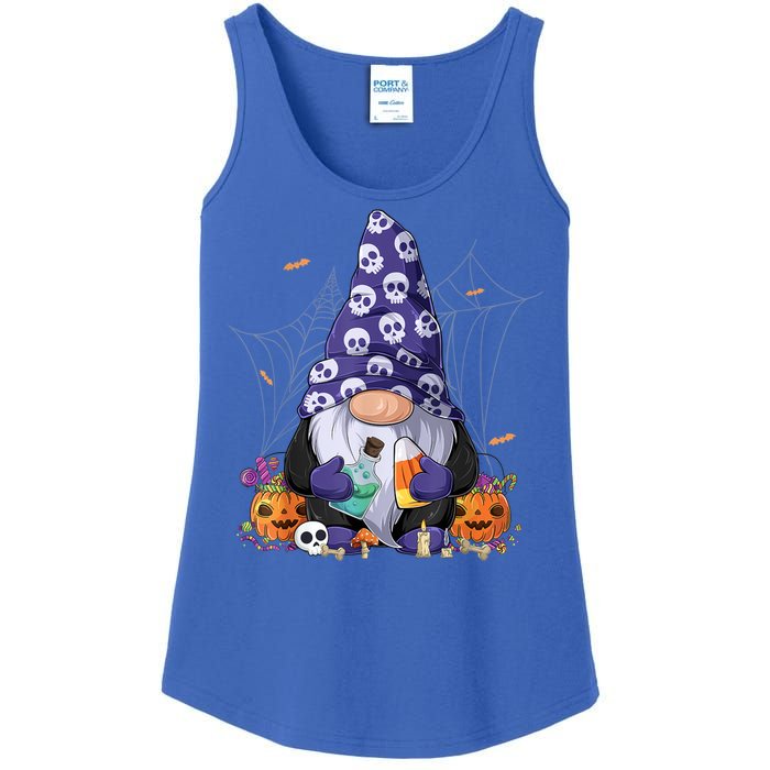 Cute Gnomes Happy Halloween Fall Candy Corn Pumpkin Ladies Essential Tank