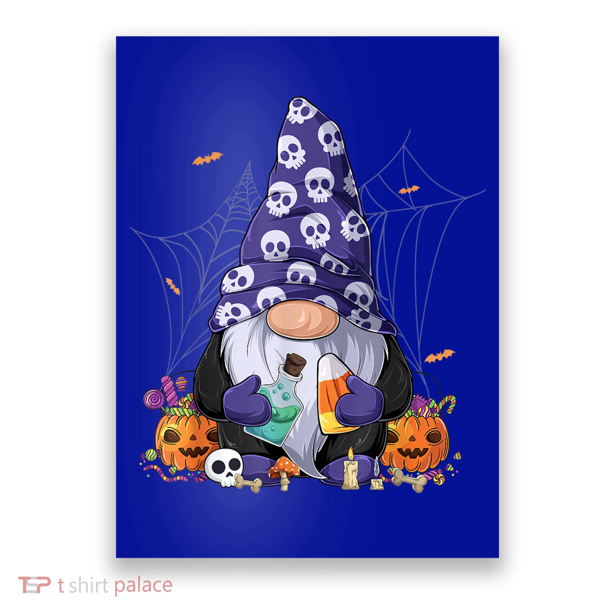 Cute Gnomes Happy Halloween Fall Candy Corn Pumpkin Poster