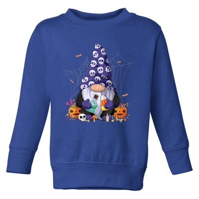 Cute Gnomes Happy Halloween Fall Candy Corn Pumpkin Toddler Sweatshirt