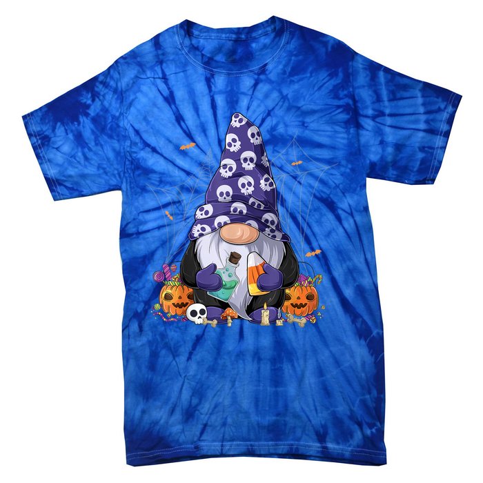 Cute Gnomes Happy Halloween Fall Candy Corn Pumpkin Tie-Dye T-Shirt