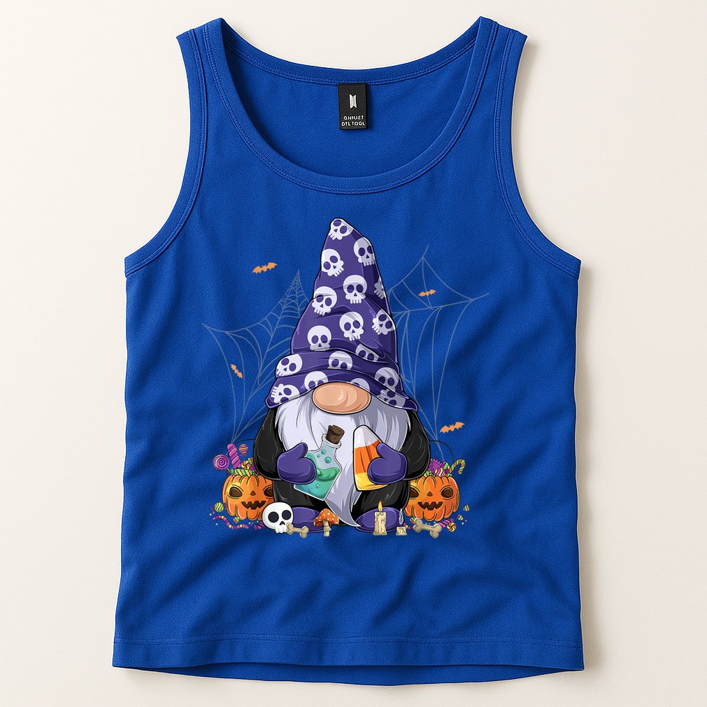 Cute Gnomes Happy Halloween Fall Candy Corn Pumpkin Tank Top