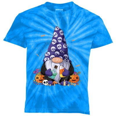 Cute Gnomes Happy Halloween Fall Candy Corn Pumpkin Kids Tie-Dye T-Shirt