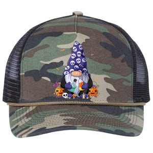 Cute Gnomes Happy Halloween Fall Candy Corn Pumpkin Retro Rope Trucker Hat Cap