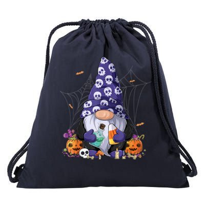 Cute Gnomes Happy Halloween Fall Candy Corn Pumpkin Drawstring Bag