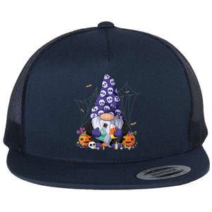 Cute Gnomes Happy Halloween Fall Candy Corn Pumpkin Flat Bill Trucker Hat