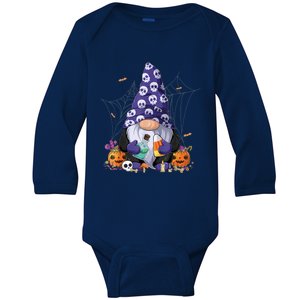 Cute Gnomes Happy Halloween Fall Candy Corn Pumpkin Baby Long Sleeve Bodysuit