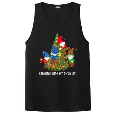 Christmas Gnome Hanging With My Gnomies Funny Tree Holiday PosiCharge Competitor Tank