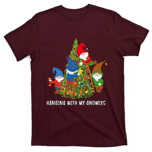 Christmas Gnome Hanging With My Gnomies Funny Tree Holiday T-Shirt