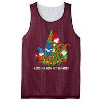 Christmas Gnome Hanging With My Gnomies Funny Tree Holiday Mesh Reversible Basketball Jersey Tank