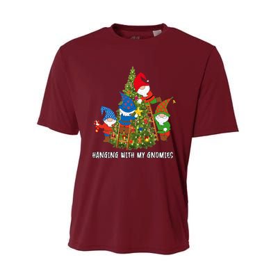 Christmas Gnome Hanging With My Gnomies Funny Tree Holiday Performance Sprint T-Shirt