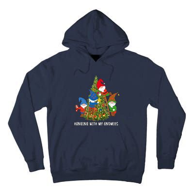 Christmas Gnome Hanging With My Gnomies Funny Tree Holiday Tall Hoodie