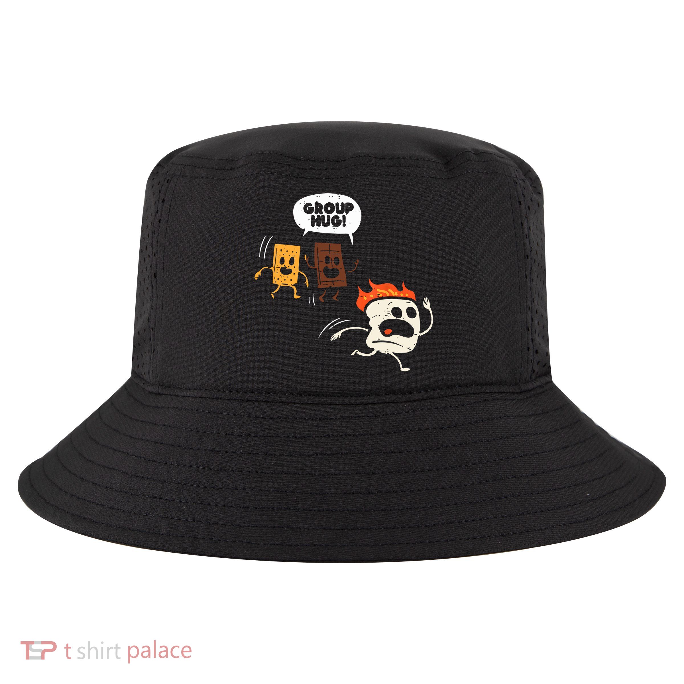 Camping Group Hug Smores Funny Marshmallow Men Women Kids Cool Comfort Performance Bucket Hat