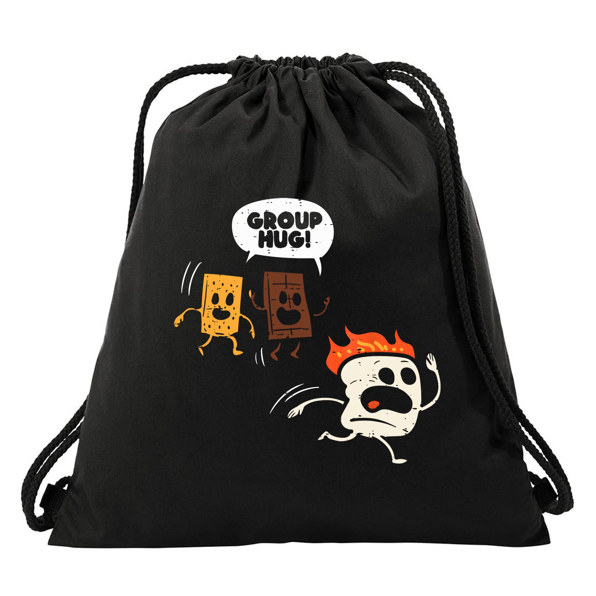 Camping Group Hug Smores Funny Marshmallow Men Women Kids Drawstring Bag