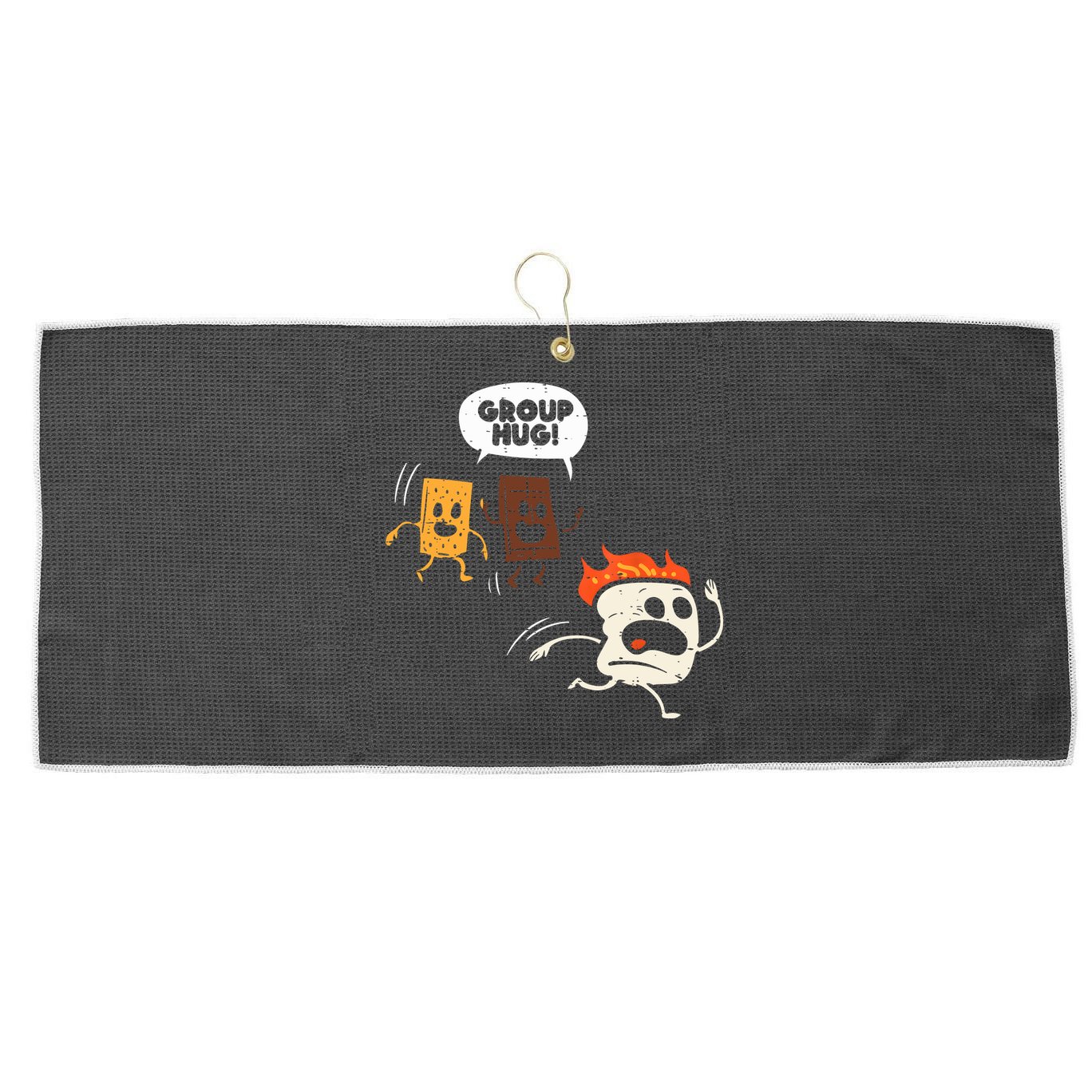 Camping Group Hug Smores Funny Marshmallow Men Women Kids Large Microfiber Waffle Golf Towel