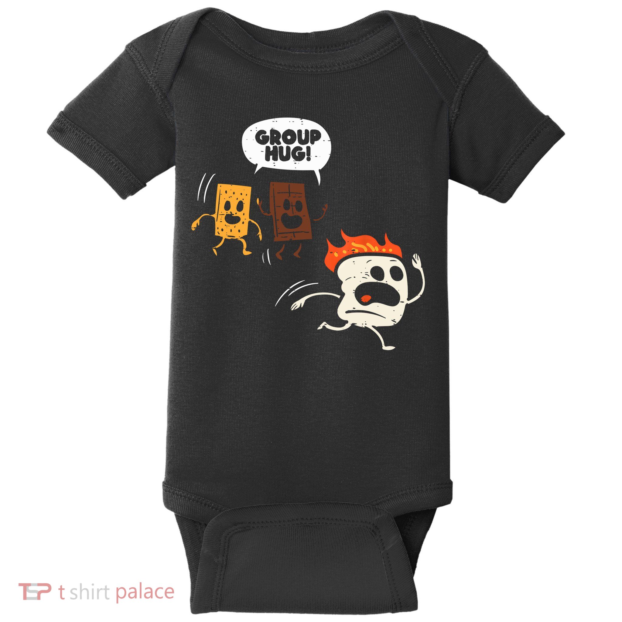 Camping Group Hug Smores Funny Marshmallow Men Women Kids Baby Bodysuit