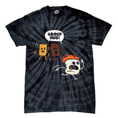 Camping Group Hug Smores Funny Marshmallow Men Women Kids Tie-Dye T-Shirt