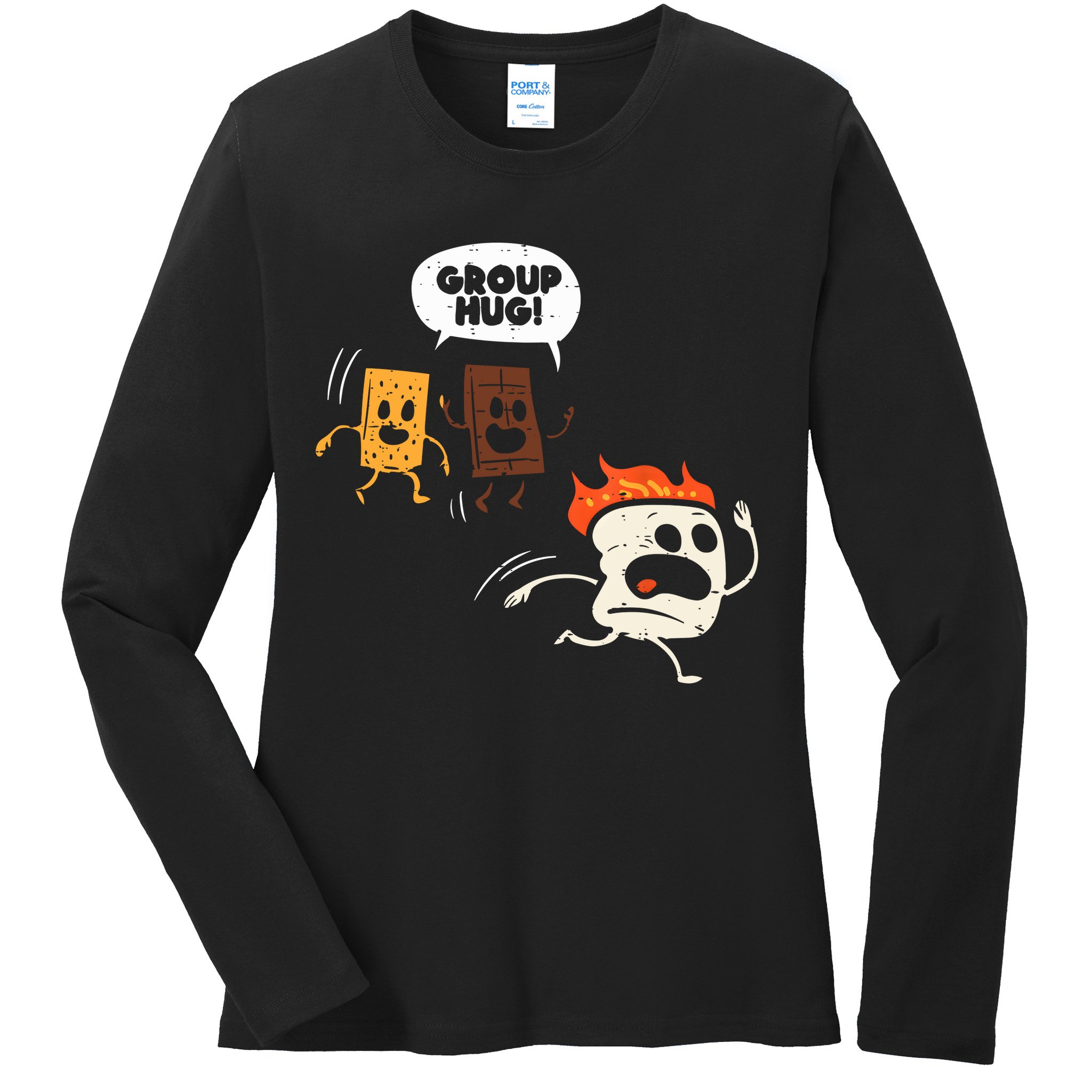 Camping Group Hug Smores Funny Marshmallow Men Women Kids Ladies Long Sleeve Shirt