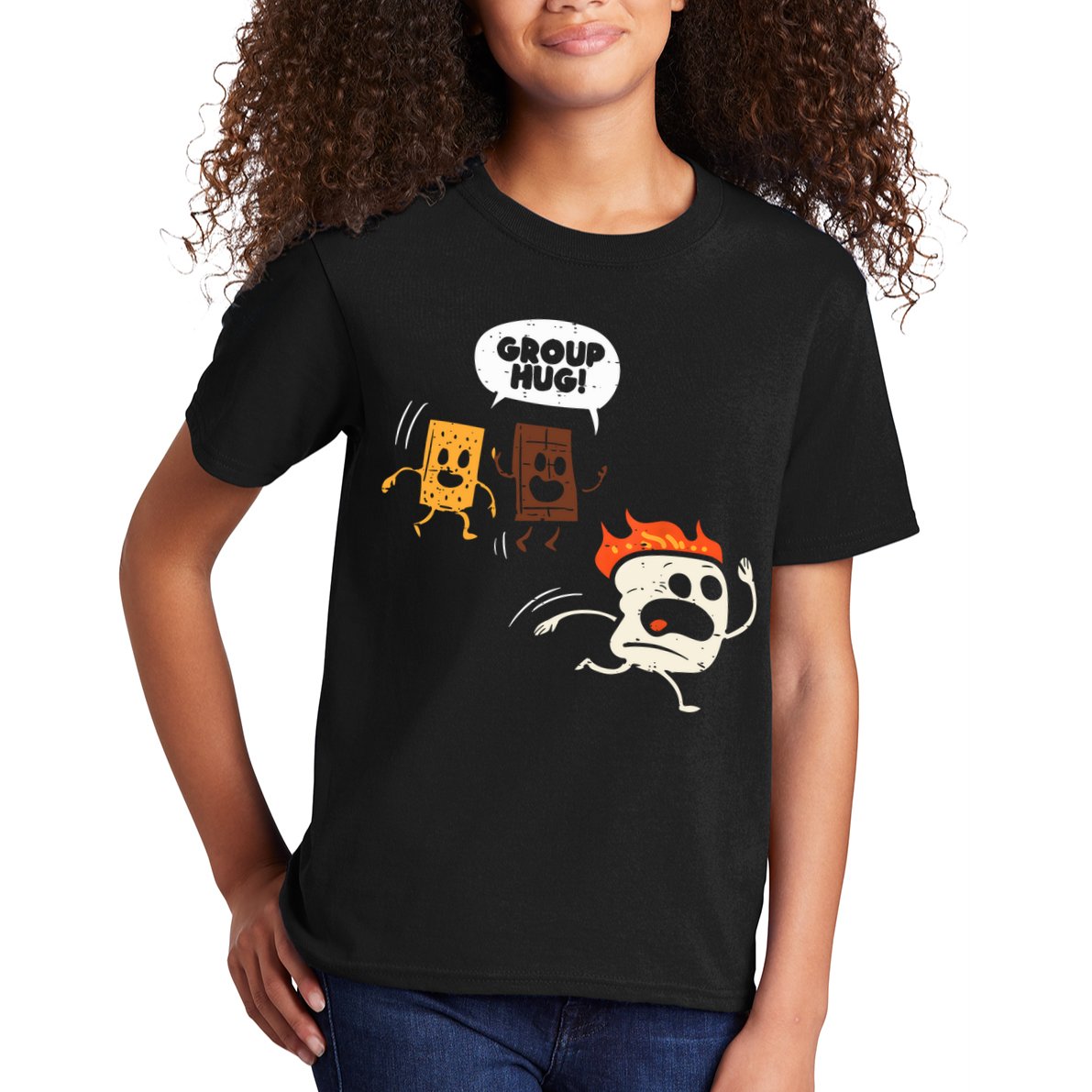 Camping Group Hug Smores Funny Marshmallow Men Women Kids Kids T-Shirt