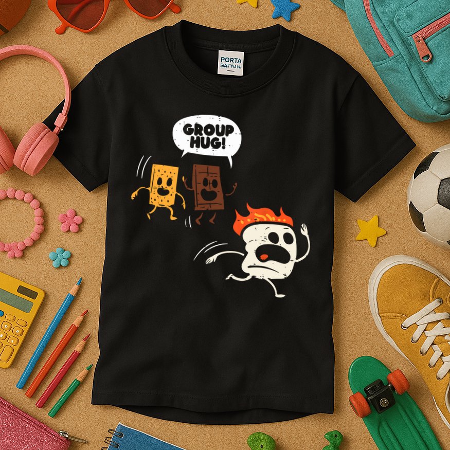 Camping Group Hug Smores Funny Marshmallow Men Women Kids Kids T-Shirt