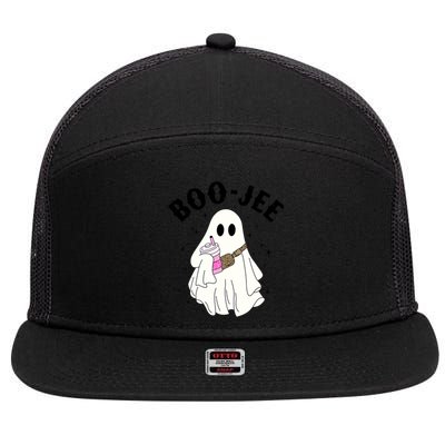 Cute Ghost Halloween Costume Boujee Boojee Spooky Season Gift 7 Panel Mesh Trucker Snapback Hat