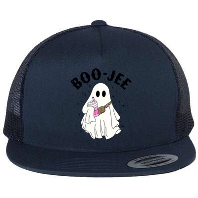 Cute Ghost Halloween Costume Boujee Boojee Spooky Season Gift Flat Bill Trucker Hat