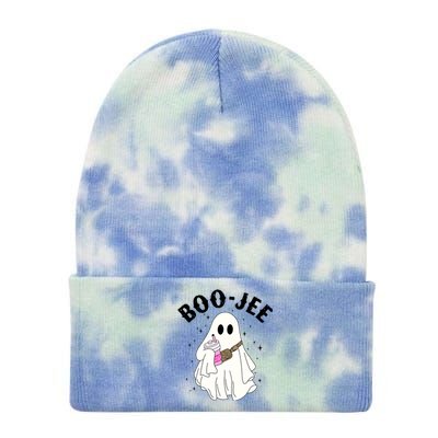 Cute Ghost Halloween Costume Boujee Boojee Spooky Season Gift Tie Dye 12in Knit Beanie