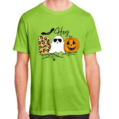 Cute Ghost Halloween Pumpkin Face Hey Boo Trendy Halloween Adult ChromaSoft Performance T-Shirt