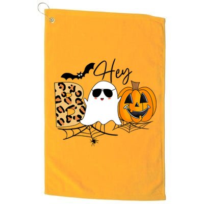 Cute Ghost Halloween Pumpkin Face Hey Boo Trendy Halloween Platinum Collection Golf Towel