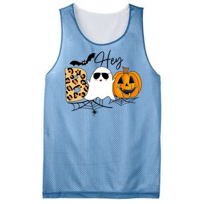 Cute Ghost Halloween Pumpkin Face Hey Boo Trendy Halloween Mesh Reversible Basketball Jersey Tank