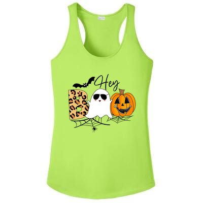 Cute Ghost Halloween Pumpkin Face Hey Boo Trendy Halloween Ladies PosiCharge Competitor Racerback Tank