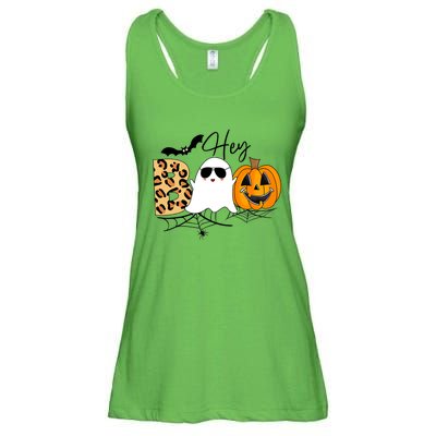 Cute Ghost Halloween Pumpkin Face Hey Boo Trendy Halloween Ladies Essential Flowy Tank