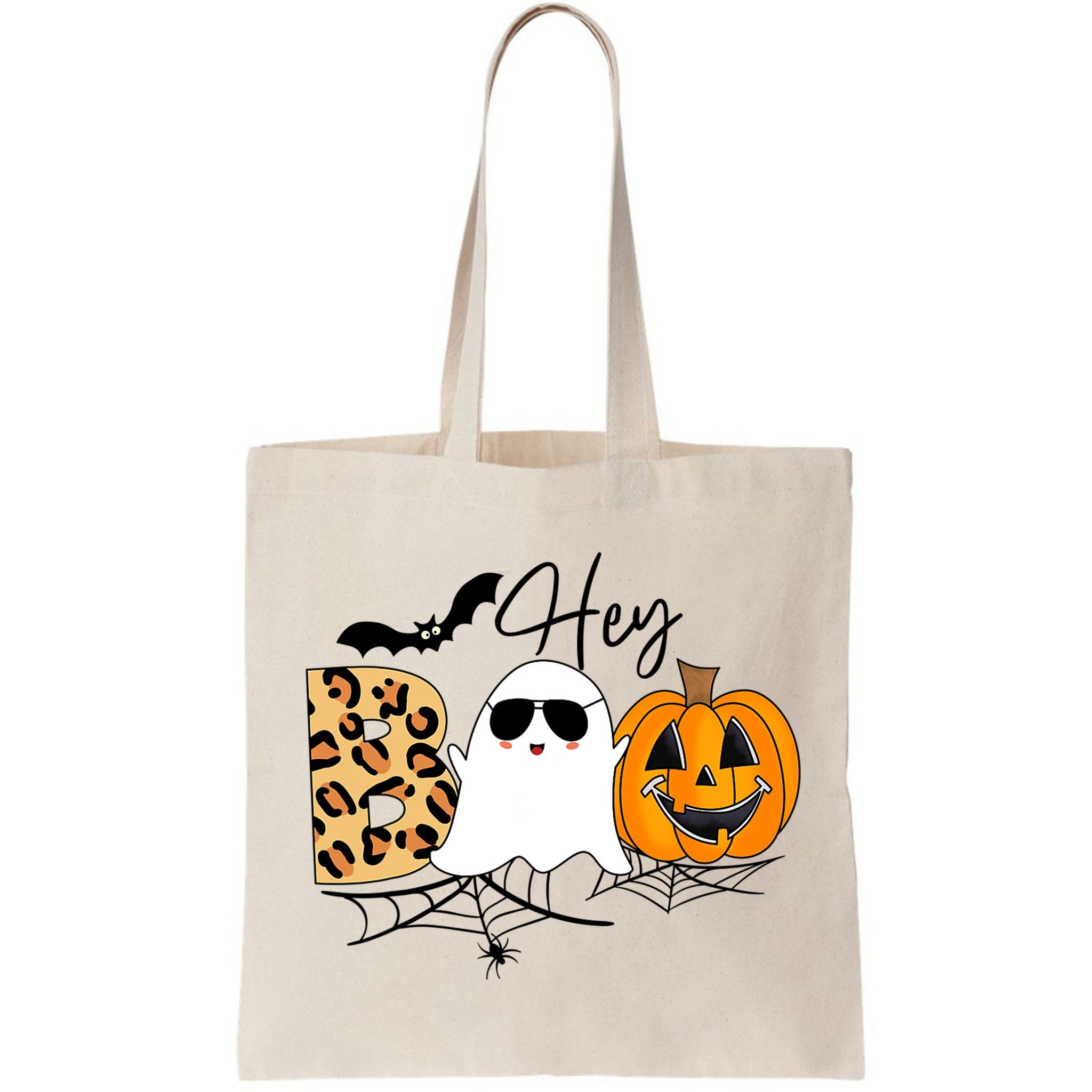 Cute Ghost Halloween Pumpkin Face Hey Boo Trendy Halloween Bag