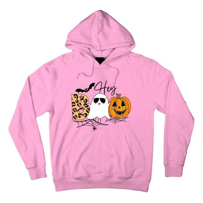 Cute Ghost Halloween Pumpkin Face Hey Boo Trendy Halloween Hoodie