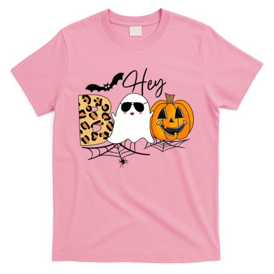 Cute Ghost Halloween Pumpkin Face Hey Boo Trendy Halloween T-Shirt