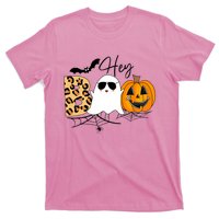 Cute Ghost Halloween Pumpkin Face Hey Boo Trendy Halloween T-Shirt