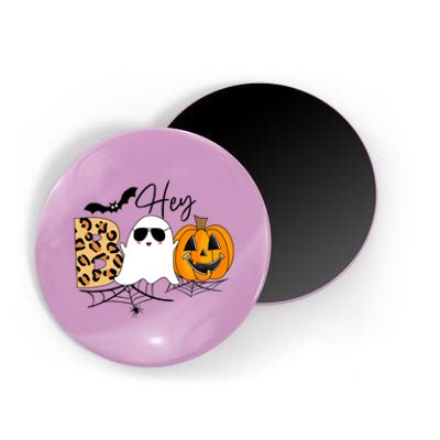 Cute Ghost Halloween Pumpkin Face Hey Boo Trendy Halloween Magnet