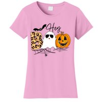 Cute Ghost Halloween Pumpkin Face Hey Boo Trendy Halloween Women's T-Shirt