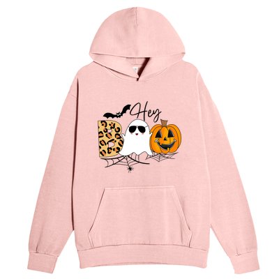 Cute Ghost Halloween Pumpkin Face Hey Boo Trendy Halloween Urban Pullover Hoodie